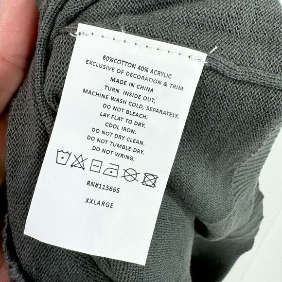 Adventure Time Sweater Mens 2XL Gray Finn Long-Sleeve Crew-Neck Pullover NWT - Picture 5 of 9